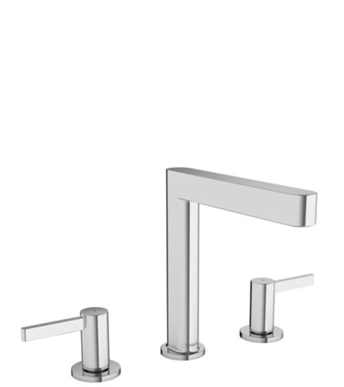 Hansgrohe-HG-3-Loch-Waschtischarmatur-160-Finoris-mit-Push-Open-Ablaufgarnitur-chrom-76034000 gallery number 1